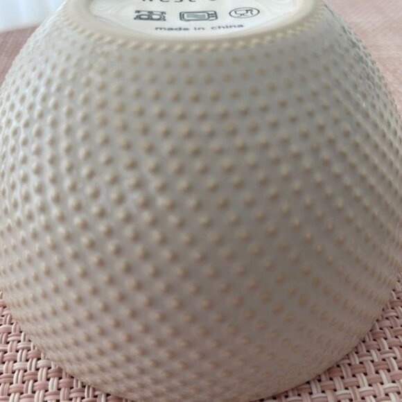 West Elm White Beige Dots Textured Stoneware - Set of 2 Small Bowls - Picture 3 of 3